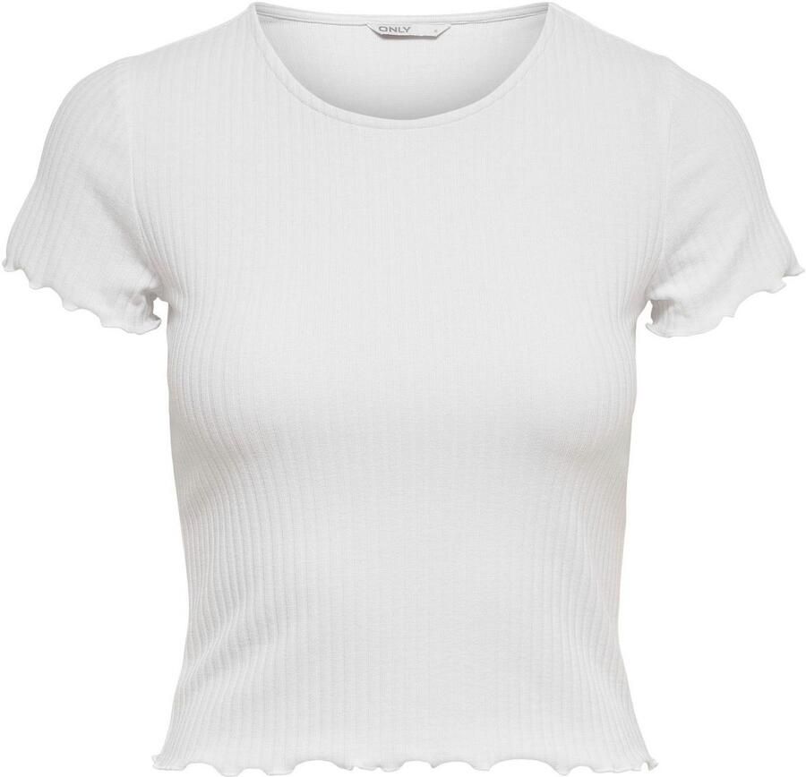 Only Shirt met ronde hals ONLEMMA S S SHORT TOP NOOS JRS Ronde hals modieus regular fit gegolfde afwerking effen - Foto 2