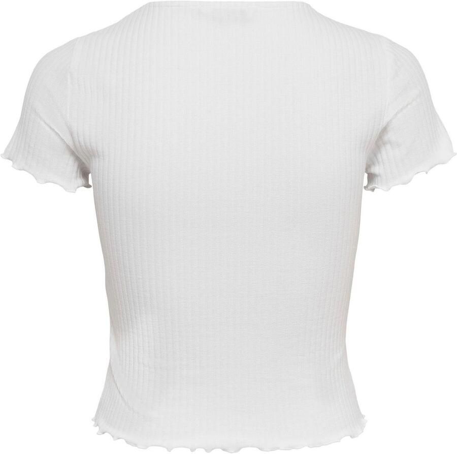 Only Shirt met ronde hals ONLEMMA S S SHORT TOP NOOS JRS Ronde hals modieus regular fit gegolfde afwerking effen