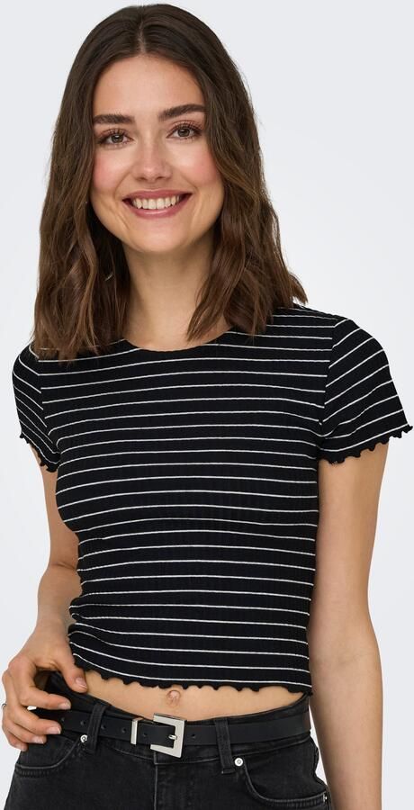 Only Shirt met ronde hals ONLEMMA STRIPE S S TOP - Foto 5