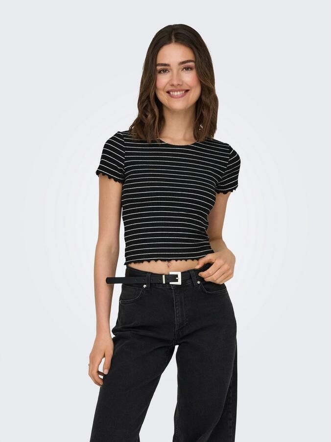 Only Shirt met ronde hals ONLEMMA STRIPE S S TOP - Foto 2