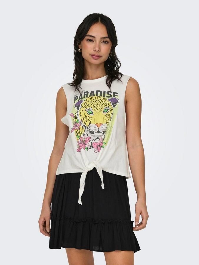 Only Shirt met ronde hals ONLLUCY LIFE S L KNOT EAGLE TOP BOX JRS