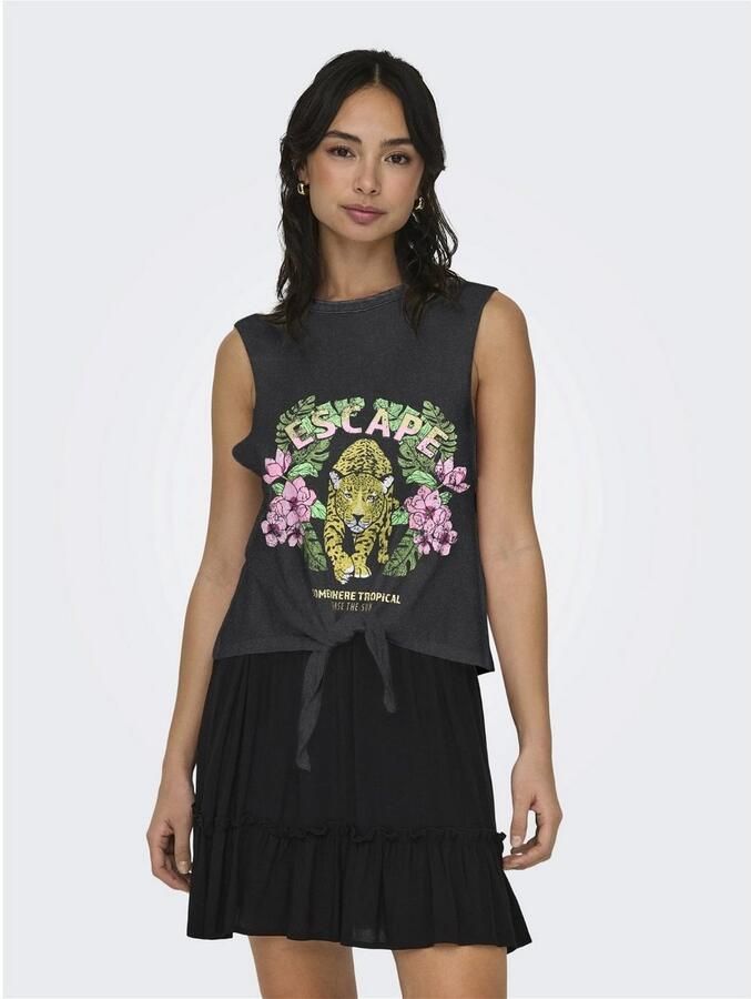 Only Shirt met ronde hals ONLLUCY LIFE S L KNOT EAGLE TOP BOX JRS