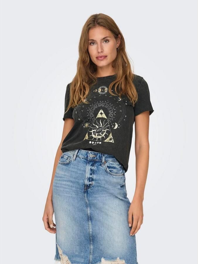 Only Regular fit T-shirt van zuivere katoen met motiefprint model 'LUCY LIFE' - Foto 7