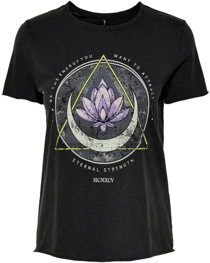 Only Regular fit T-shirt van zuivere katoen met motiefprint model 'LUCY LIFE' - Foto 4