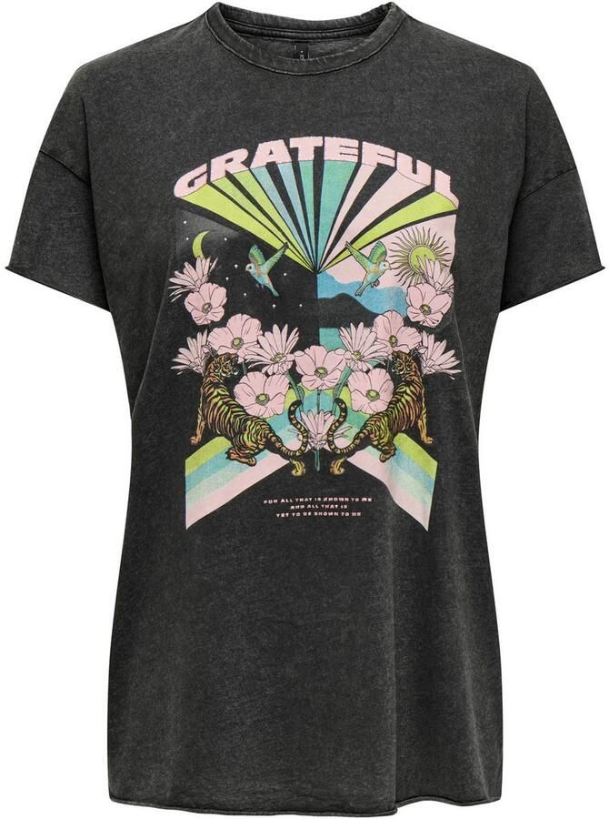 Only Regular fit T-shirt van zuivere katoen met motiefprint model 'LUCY LIFE' - Foto 3