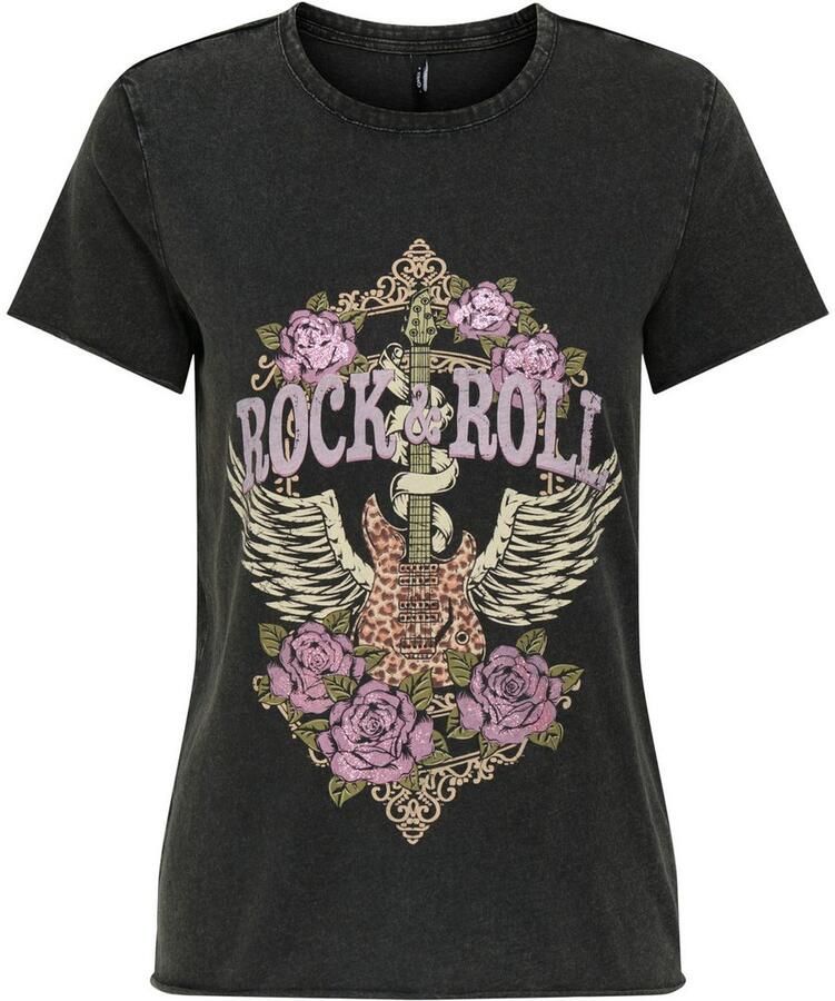 Only Shirt met ronde hals ONLLUCY REG S S TOP JRS NOOS