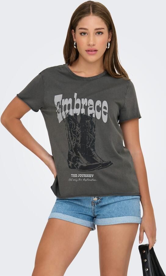 Only Shirt met ronde hals ONLLUCY REG S S TOP JRS NOOS - Foto 7