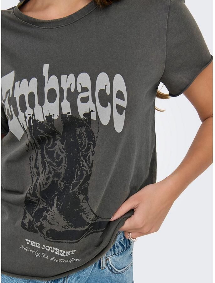 Only Shirt met ronde hals ONLLUCY REG S S TOP JRS NOOS - Foto 3