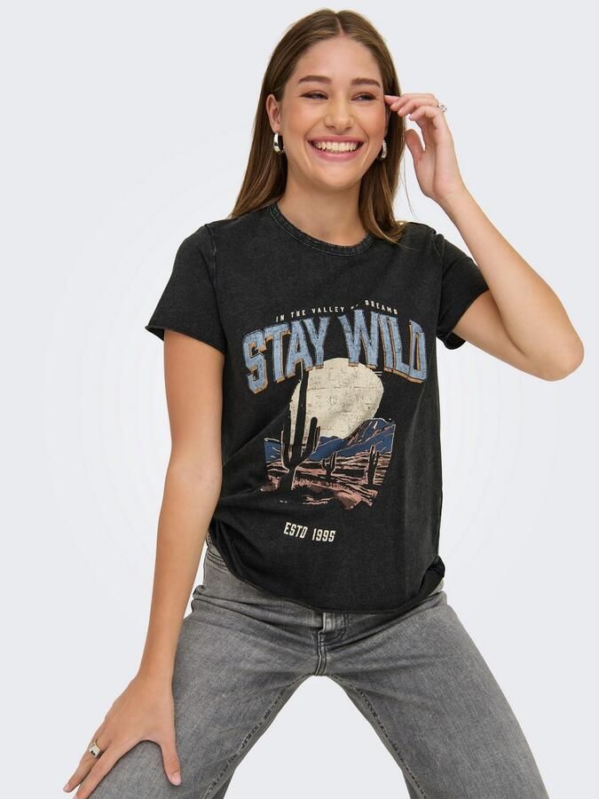 Only Shirt met ronde hals ONLLUCY REG S S TOP JRS NOOS - Foto 5