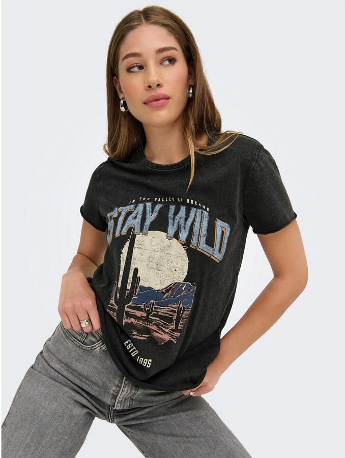 Only Shirt met ronde hals ONLLUCY REG S S TOP JRS NOOS - Foto 3