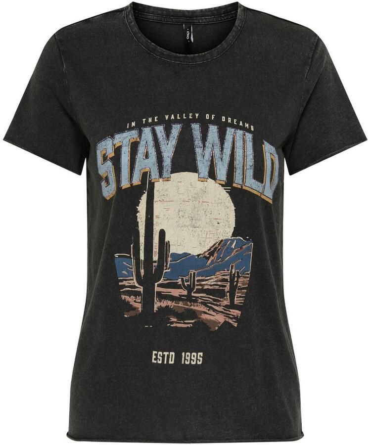 Only Shirt met ronde hals ONLLUCY REG S S TOP JRS NOOS