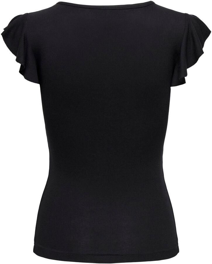 Only Shirt met V-hals ONLBELIA – V-hals voor vrouwelijk zomercomfort regular fit single jersey viscosemix v-hals effen - Foto 2