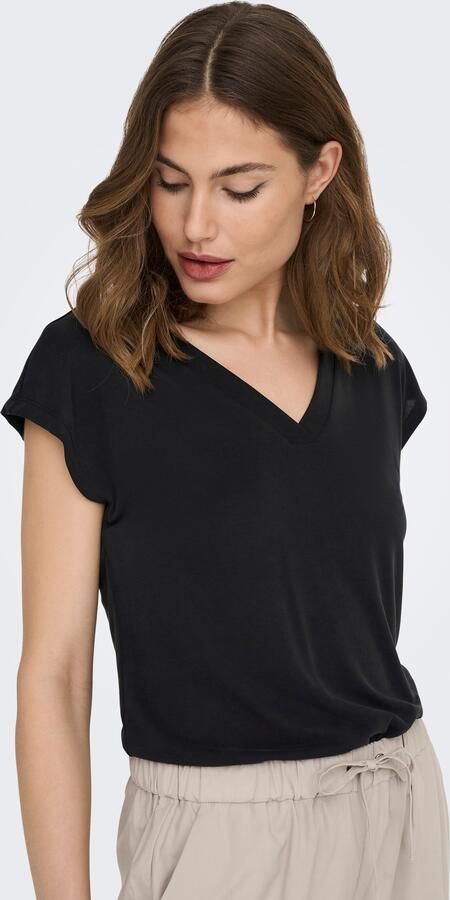 Only Shirt met V-hals ONLFREE S S MOD.V-NECK TOP JRS NOOS - Foto 6