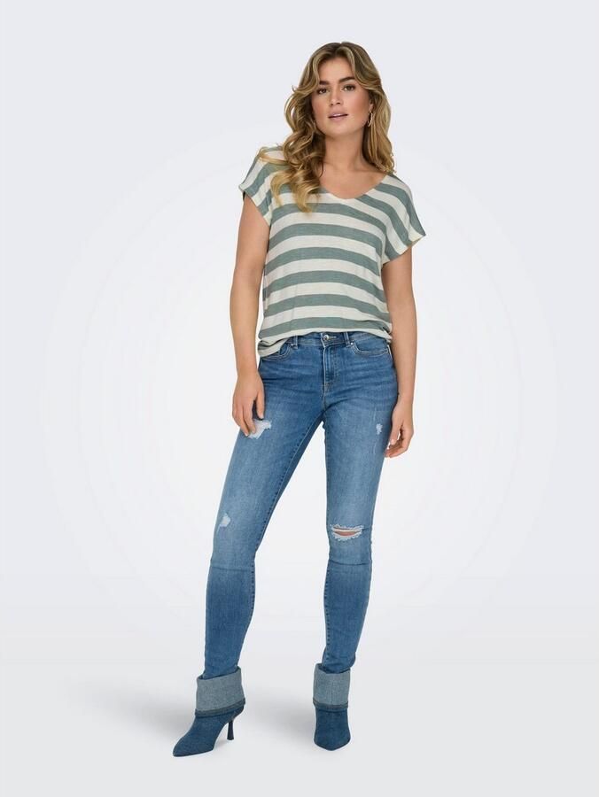 Only Relaxed-fit T-shirt in fijn gebreide viscosemix model 'LIRA LIFE' - Foto 4