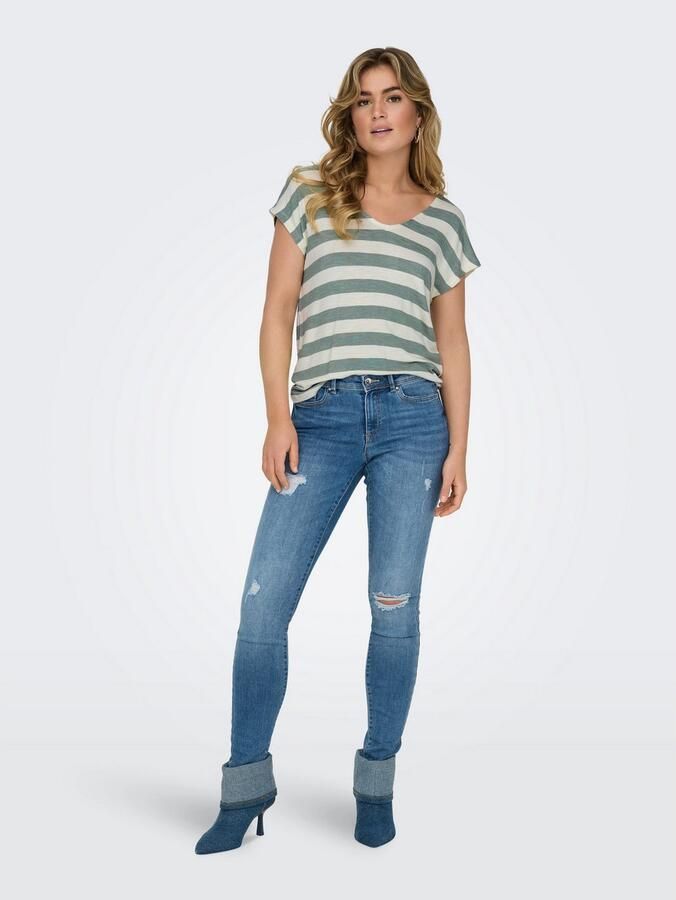 Only Relaxed-fit T-shirt in fijn gebreide viscosemix model 'LIRA LIFE' - Foto 5