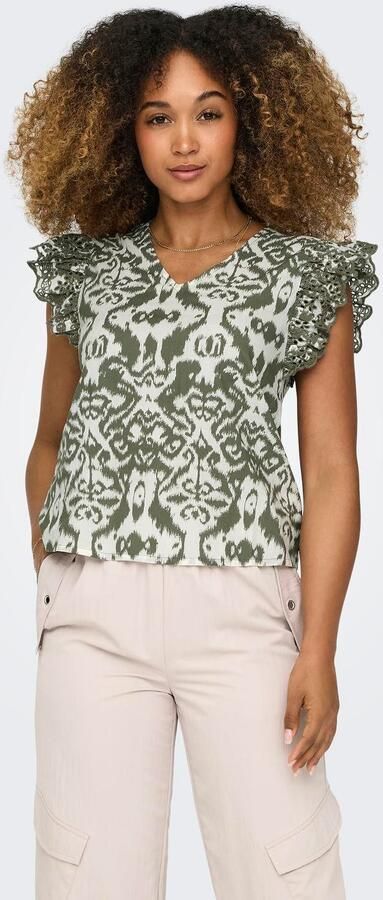 Only Gerimpelde Geborduurde Top Donna Collectie Multicolor Dames - Foto 7