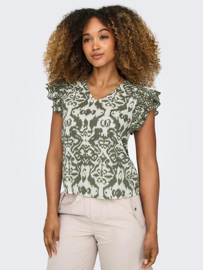 Only Gerimpelde Geborduurde Top Donna Collectie Multicolor Dames - Foto 4