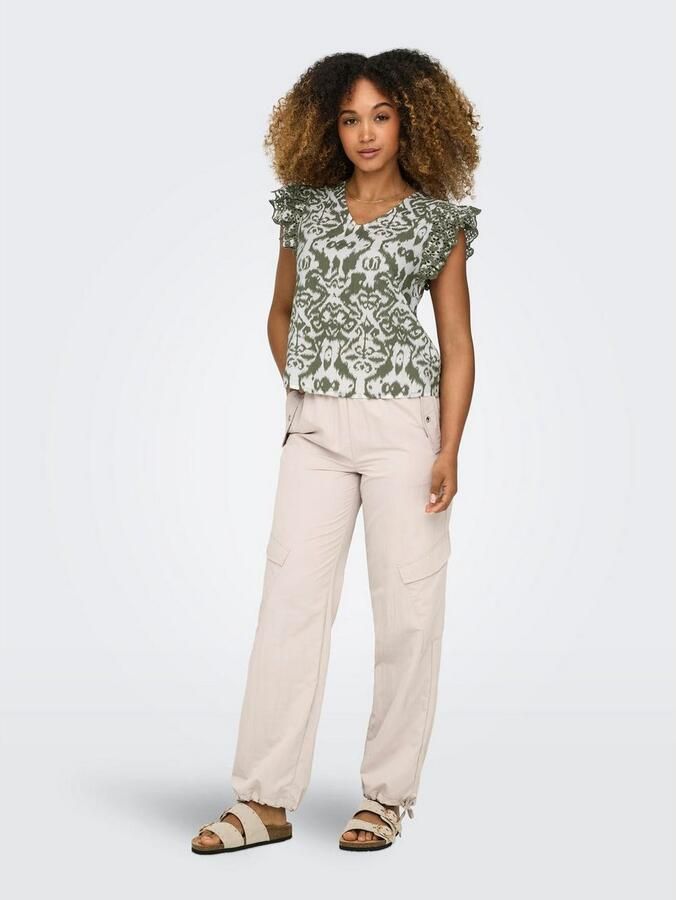 Only Gerimpelde Geborduurde Top Donna Collectie Multicolor Dames - Foto 5