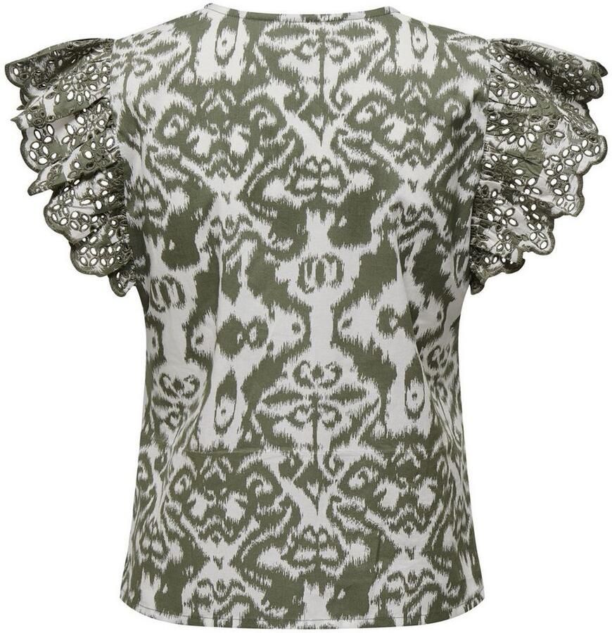 Only Gerimpelde Geborduurde Top Donna Collectie Multicolor Dames