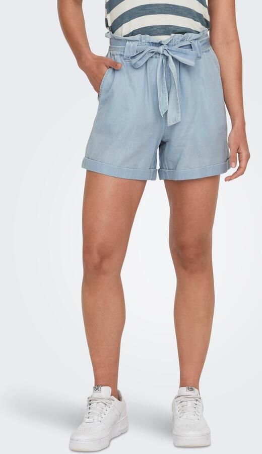 Only Loose fit high waist korte broek met strikceintuur model 'BEA SMILLA' - Foto 6