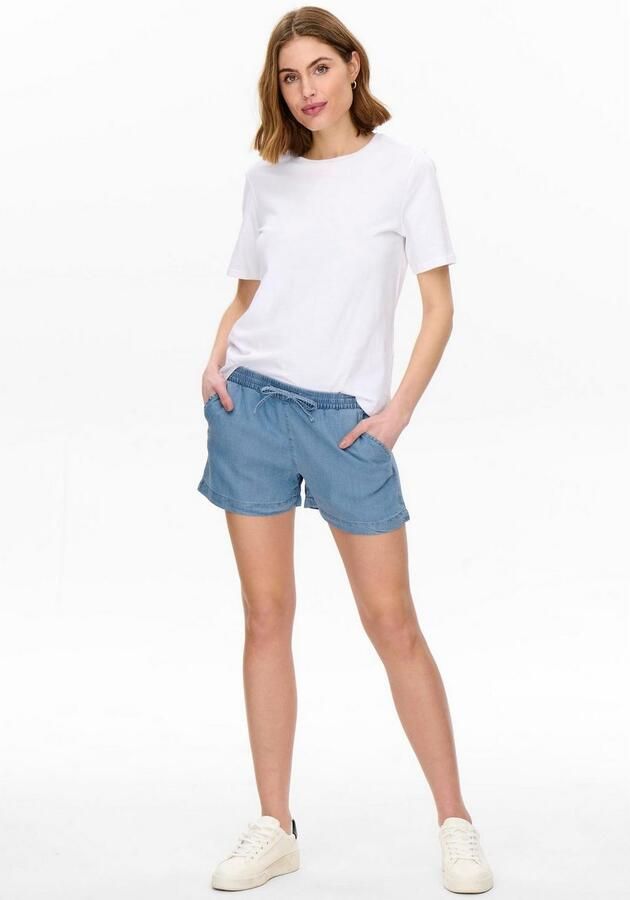 Only Short ONLPEMA – Shorts met elastische band voor casual jeanslook loose fit lyocell elastische band onderhoudsvriendelijk effen - Foto 7