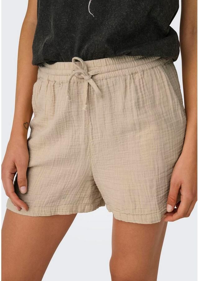 Only Katoenen Bermuda Shorts Onlthyra WVN Beige Dames - Foto 3