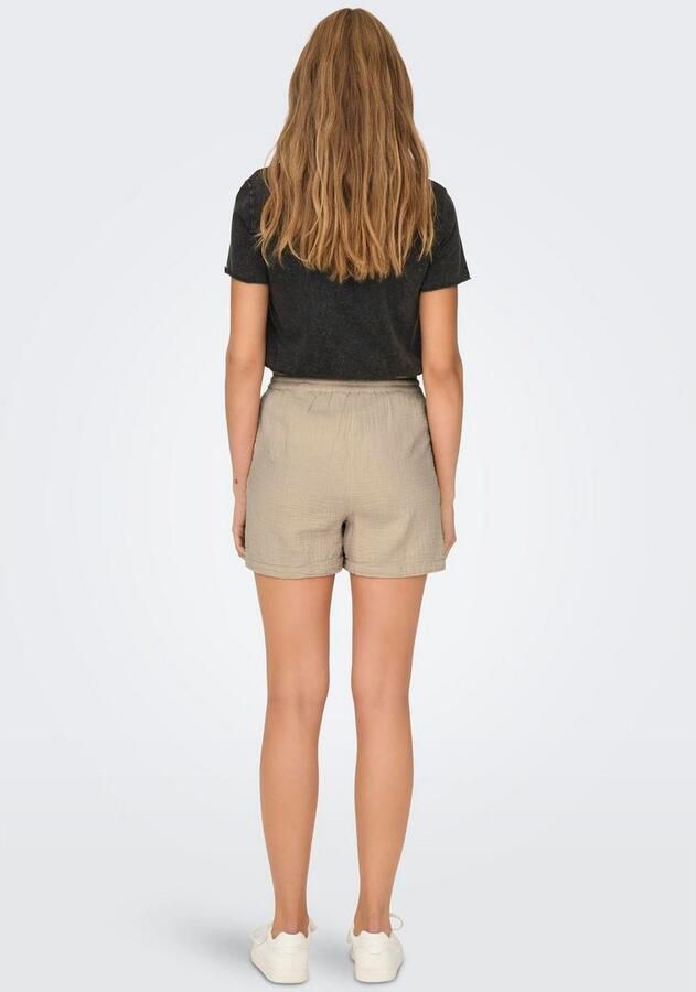 Only Katoenen Bermuda Shorts Onlthyra WVN Beige Dames - Foto 4