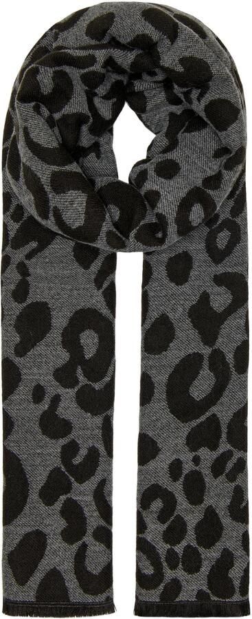 ONLY sjaal ONLMILA met panterprint grijs zwart