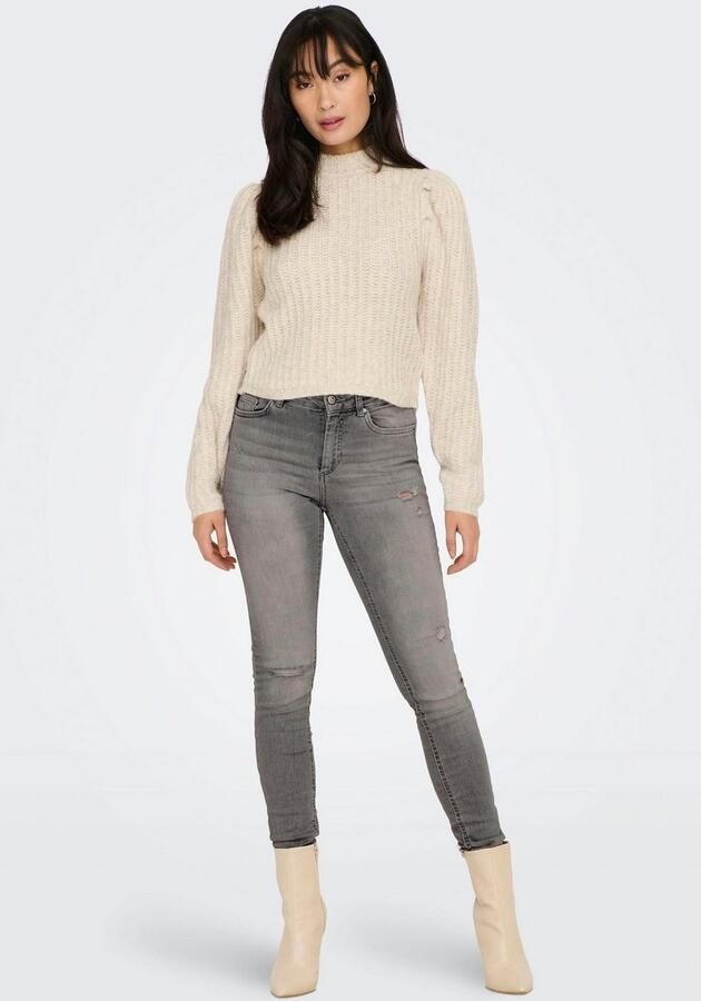 Only Skinny fit jeans ONLBLUSH MID SK AK RW DST DNM REA724NOOS met destroyed-effect - Foto 4