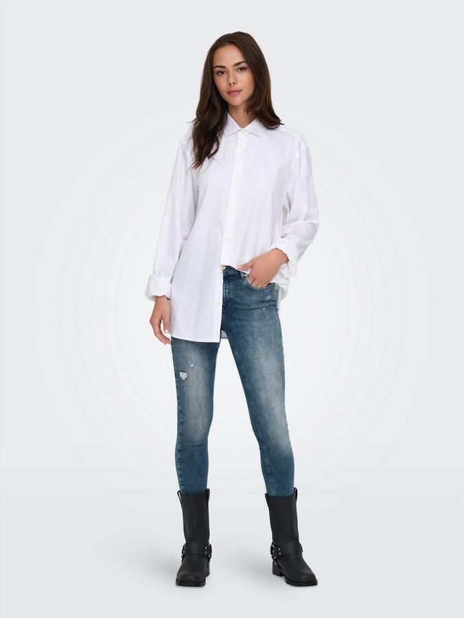 Only Skinny fit jeans van katoenmix met pijpen met franjes model 'BLUSH' - Foto 3