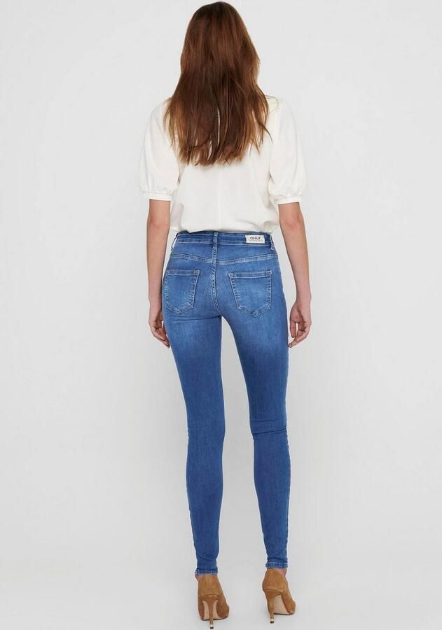 Only Skinny fit jeans ONLBLUSH – Skinny fit jeans met extra smalle snit Slijtage-effecten modieus skinny fit steekzakken effen - Foto 4