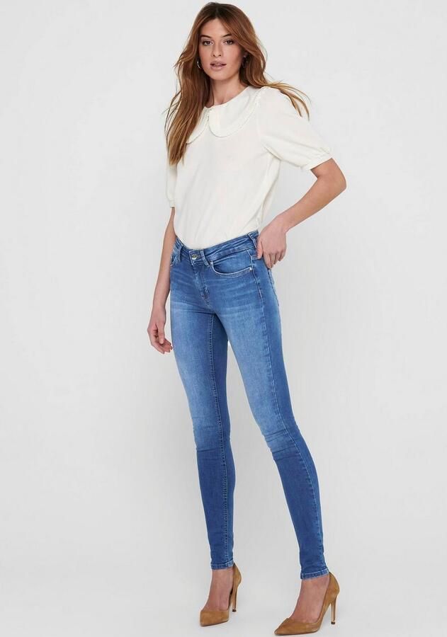 Only Skinny fit jeans ONLBLUSH – Skinny fit jeans met extra smalle snit Slijtage-effecten modieus skinny fit steekzakken effen - Foto 5