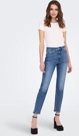 ONLY high waist cropped slim fit jeans ONLEMILY medium blue denim - Foto 6