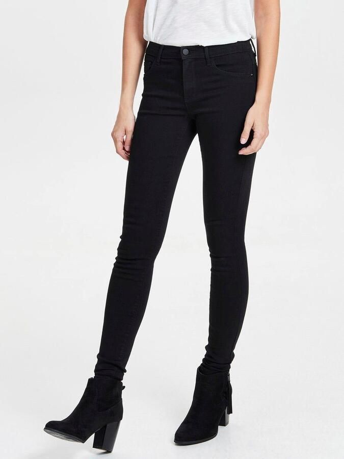 Only Zwarte Jeans met Rits en Knoopsluiting Black Dames - Foto 8