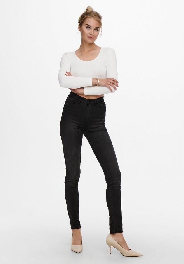 ONLY high waist skinny jeans ONLROYAL black denim regular - Foto 5