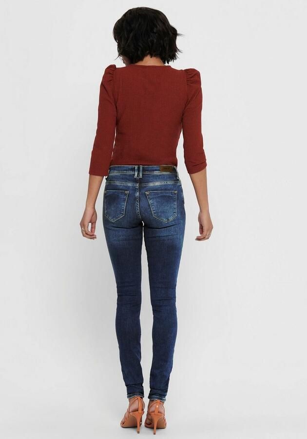 ONLY high waist skinny jeans ONLSHAPE dark blue denim - Foto 7