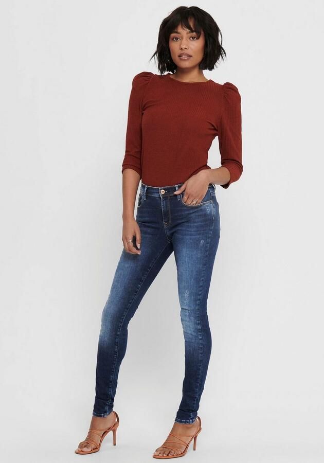 ONLY high waist skinny jeans ONLSHAPE dark blue denim - Foto 8