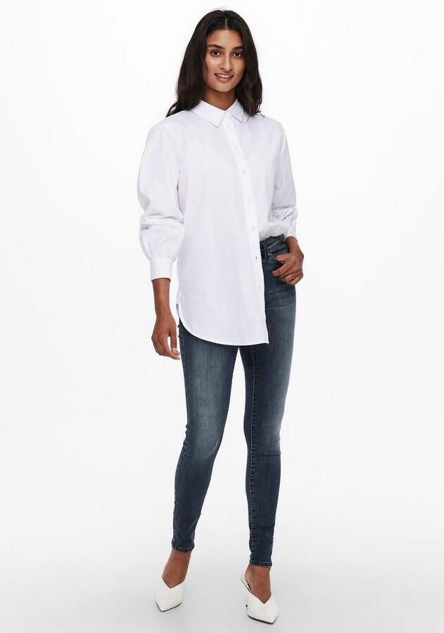 Only Blauwe effen jeans met ritssluiting en knoopsluiting Blue Dames - Foto 3