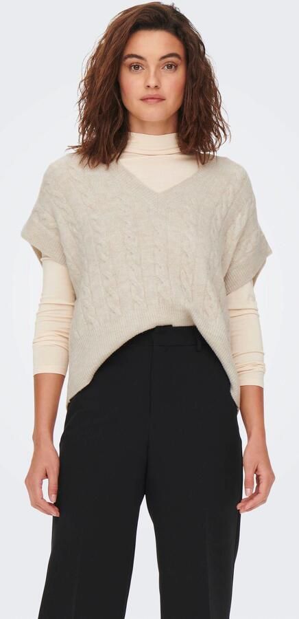 Only Gebreide pullover met kabelpatroon model 'MELODY' - Foto 7