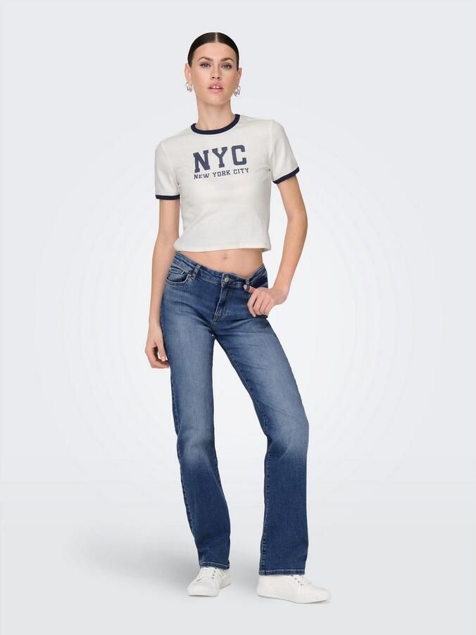 Only Flare Jeans Life REG Strt DNM DOT Blauw Blue Dames - Foto 3