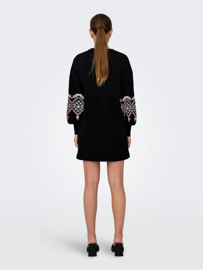 Only Sweatjurk ONLBROOKE LS SHORT DRESS FLOWER SWT NOOS