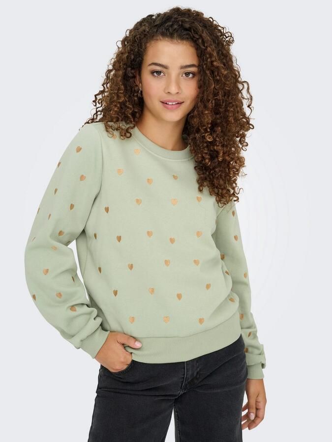 Only Sweatshirt ONLATIKA L S O-NECK GLITTER EMB. BOX SWT - Foto 4