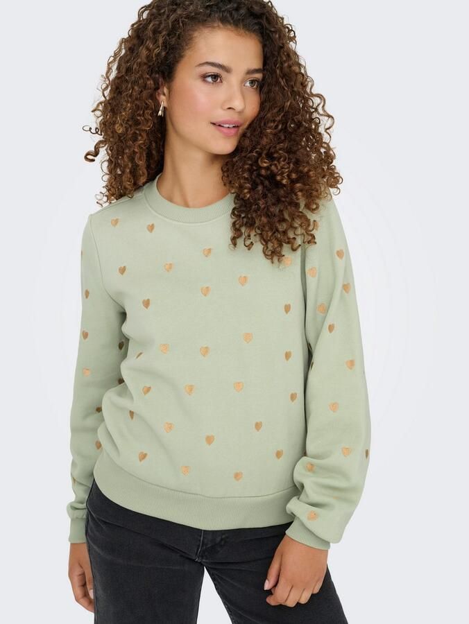 Only Sweatshirt ONLATIKA L S O-NECK GLITTER EMB. BOX SWT - Foto 2