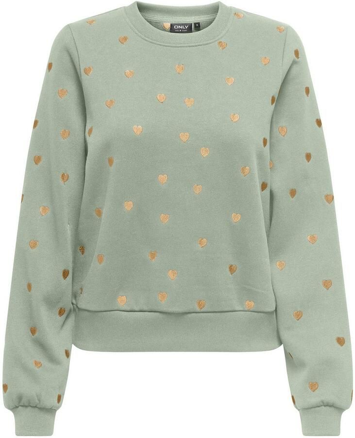 Only Sweatshirt ONLATIKA L S O-NECK GLITTER EMB. BOX SWT