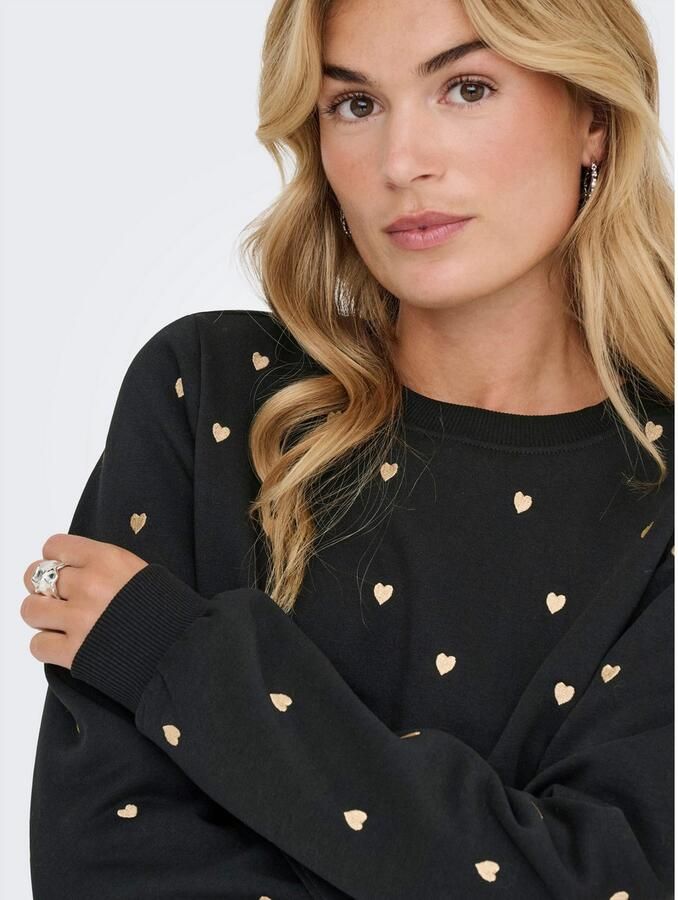Only Sweatshirt ONLATIKA L S O-NECK GLITTER EMB. BOX SWT - Foto 4