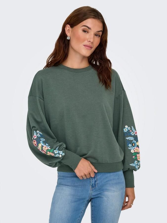 Only Regular fit sweatshirt van katoenmix model 'BROOKE' - Foto 5