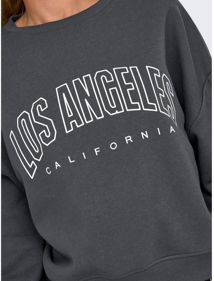 Only Regular fit sweatshirt met katoen en tekstprint model 'SWEAT LIFE'