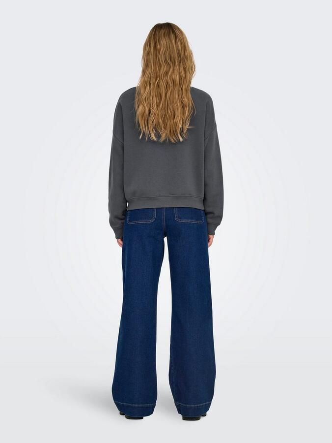 Only Regular fit sweatshirt met katoen en tekstprint model 'SWEAT LIFE' - Foto 5