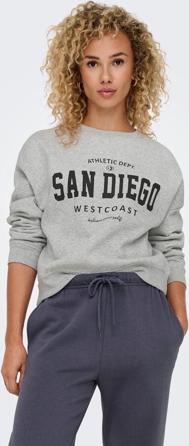 Only Regular fit sweatshirt met katoen en tekstprint model 'SWEAT LIFE' - Foto 8