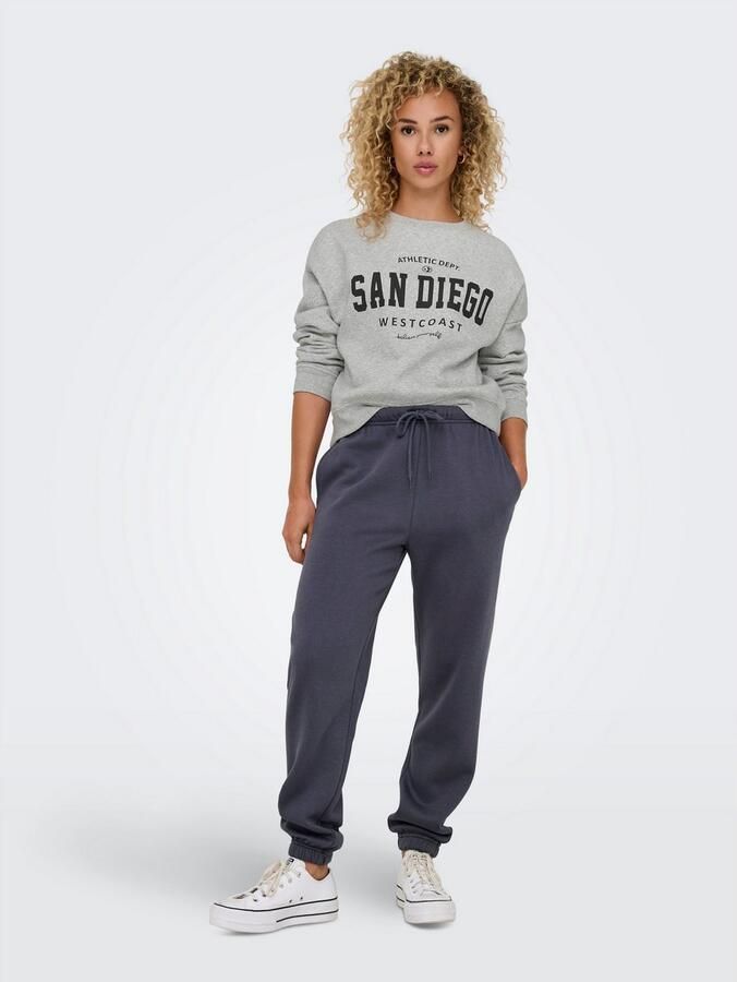 Only Regular fit sweatshirt met katoen en tekstprint model 'SWEAT LIFE' - Foto 2